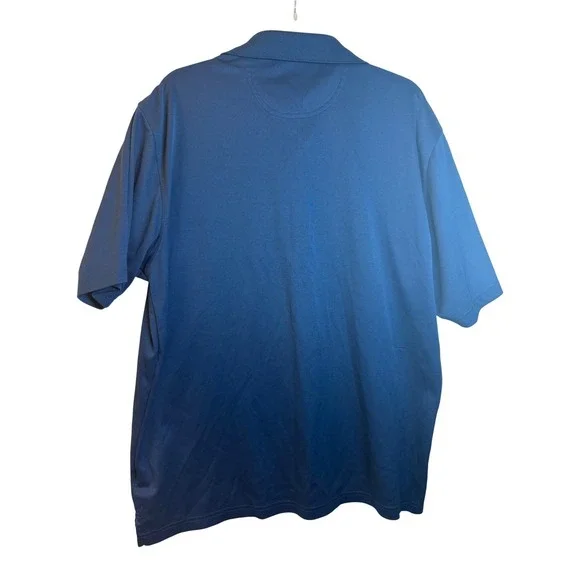 Greg Norman Mens Golf Polo Shirt XLT Navy Blue Shark Logo Short Sleeve - Picture 2 of 5